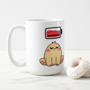 Mug Faible humeur de batterie - Drôle Doodle comique
