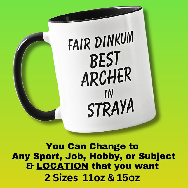 Mug Fair Dinkum MEILLEUR ARCHER à Straya (Créateur téléchargé)