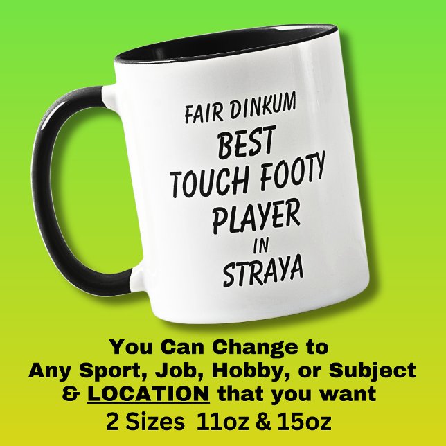 Mug Fair Dinkum MEILLEUR JOUEUR FOOTY TOUCH à Straya (Créateur téléchargé)