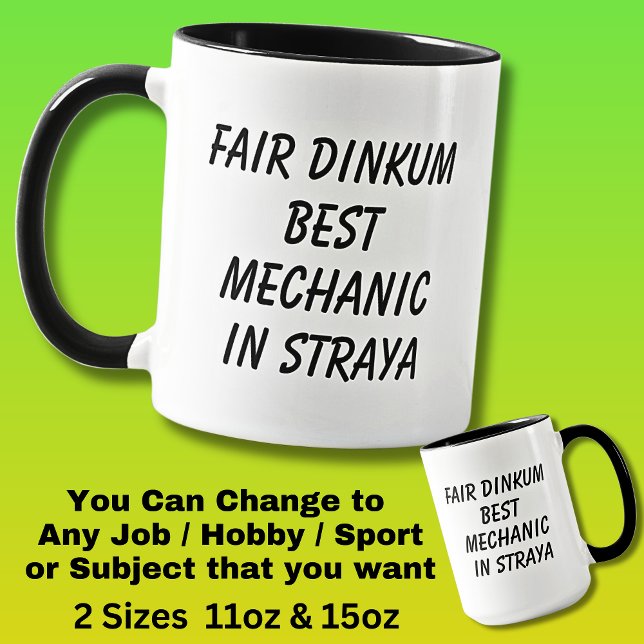 Mug Fair Dinkum MEILLEUR MÉCANIQUE à Straya (Créateur téléchargé)