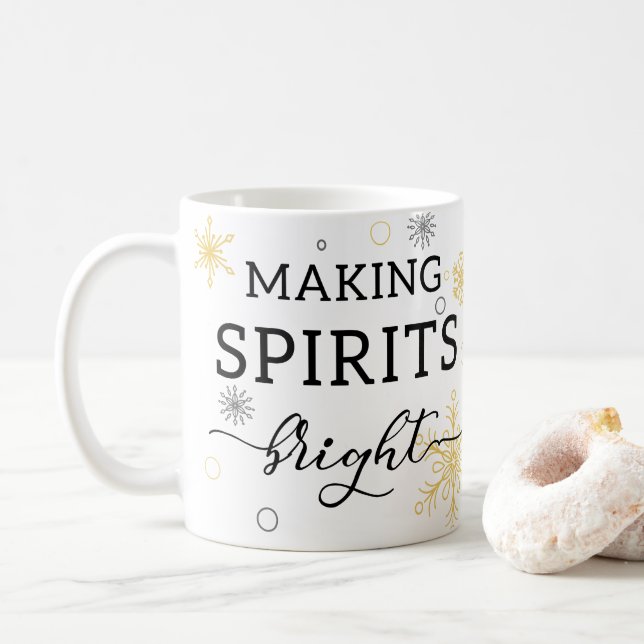 Mug Faire des spiritueux des vacances brillantes (Avec donut)