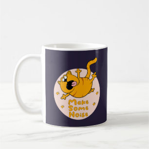 Mug Faire du bruit Kawaii Funny orange cat saut