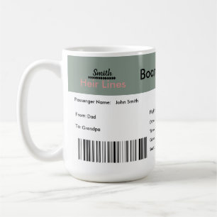 Mug Faire-part de grossesse d'un billet d'avion neutre