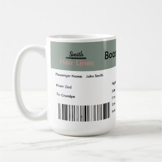 Mug Faire-part de grossesse d'un billet d'avion neutre