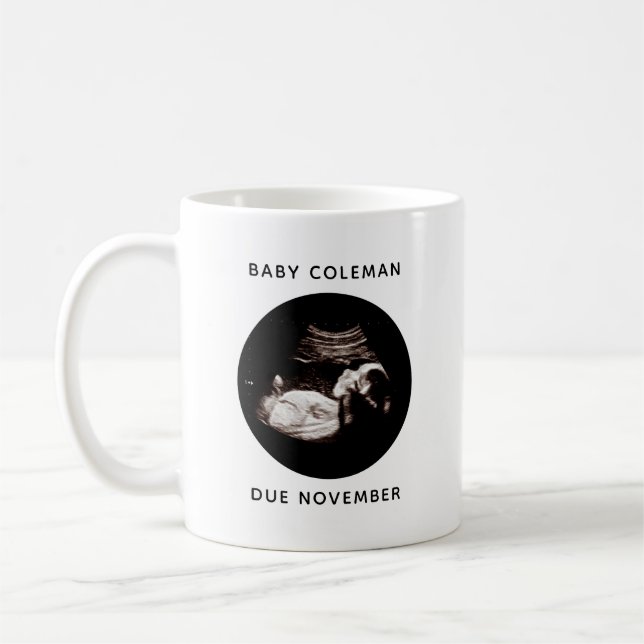 Mug Faire-part de grossesse Sonogramme bébé Photo (Gauche)