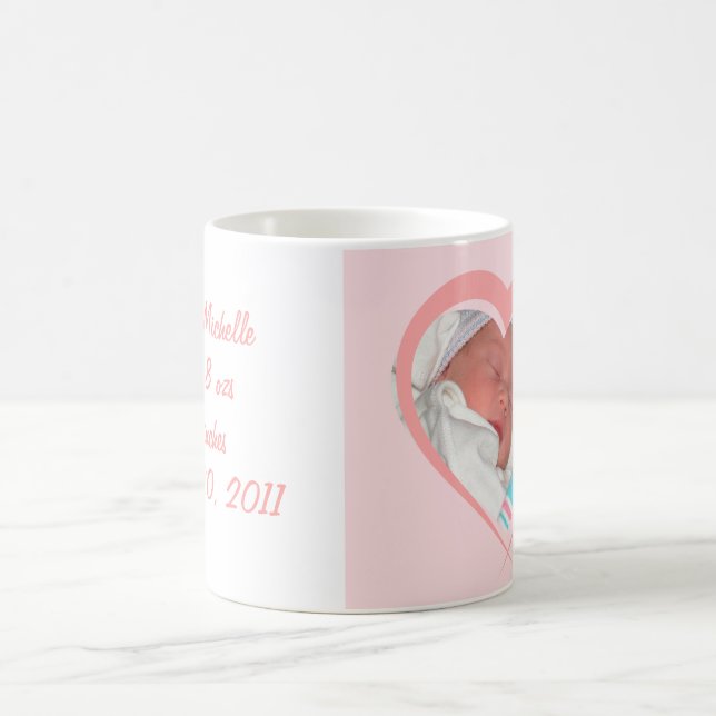 Mug Faire-part de naissance bébé personnalisé (Centre)