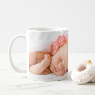 Mug Faire-part de naissance de bébé élégant – avec pho
