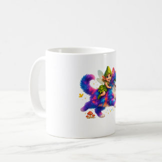 Mug Fairy Riding Colorful Cat T-Shirt – Cute FaT-shirt