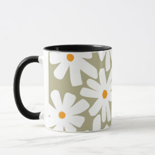 Mug Faisceaux de printemps fleuris rétro motif sauge v
