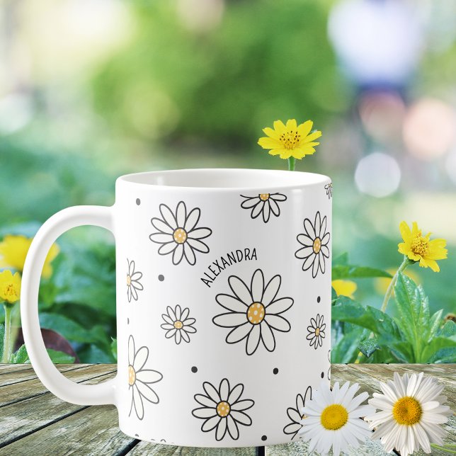 Mug Faisceaux et points adorables Nom personnalisé (Créateur téléchargé)