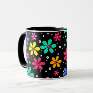 Mug Faisceaux multicolores sur un arrière - plan noir