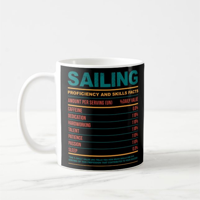 Mug Fait nutritionnel drôle de la voile (Gauche)