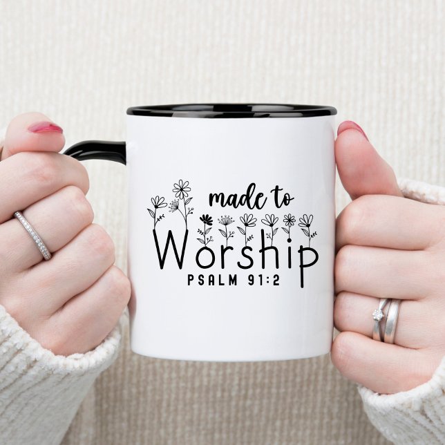 Mug Fait Pour Adorer La Bible Verse Christian Coffee M (Créateur téléchargé)