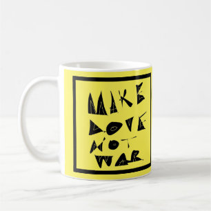 Mug Faites de l'amour pas de la guerre graphique.