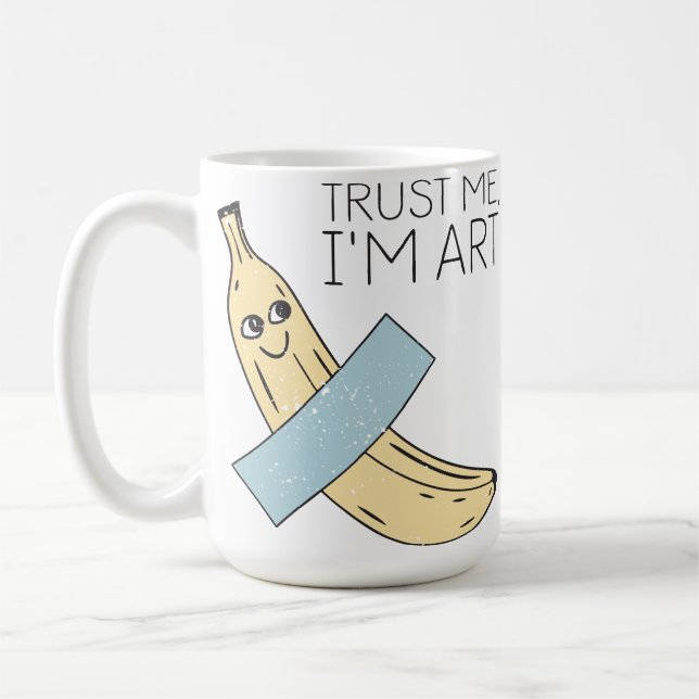 Mug Faites-moi confiance Je suis Art, Banane avec band (Gauche)