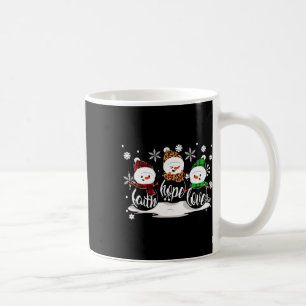 Mug Faith Hope Amour Bonhomme de Neige Noël Pyjama Mig