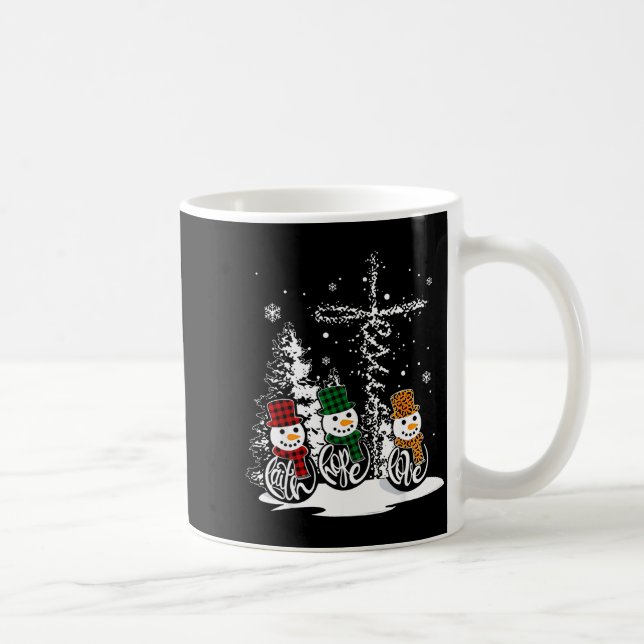 Mug Faith Hope Love Snowman Jesus Christian Tree Chris (Droite)