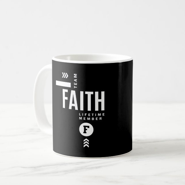 Mug Faith Nom personnalisé Cadeau Anniversaire (Devant gauche)