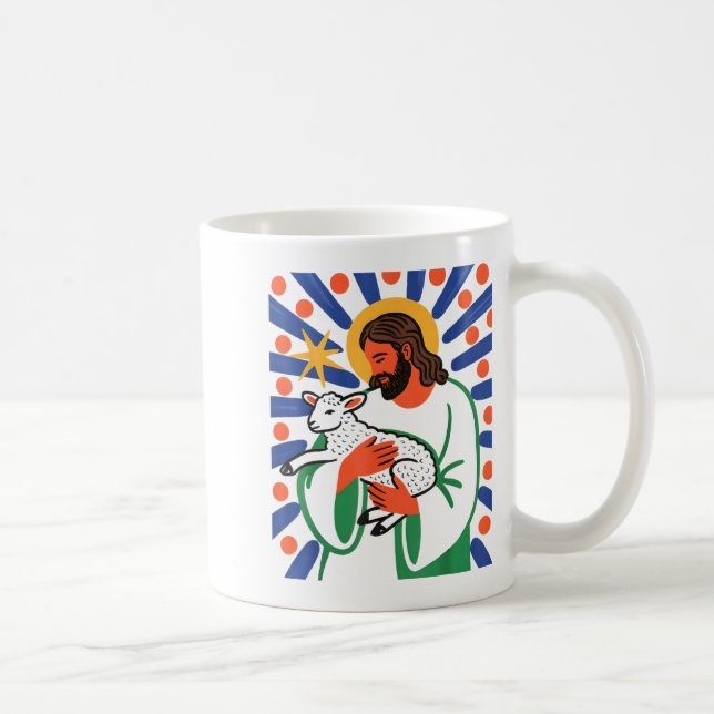 Mug Faith Shepherd Lamb Peaceful Divine Sritual Design (Droite)
