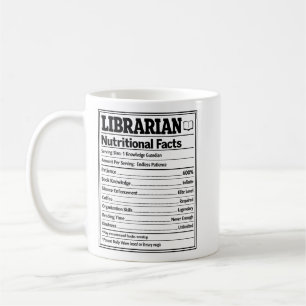 Mug Faits nutritionnels de bibliothécaire Livre drôle 
