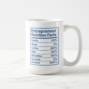 Mug Faits Nutritionnels Drôles pour Entrepreneurs Prop