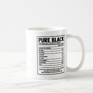 Mug Faits nutritionnels noirs purs Mois de l'histoire 