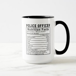 Mug Faits Nutritionnels pour Policier Drôle Cadeau pou