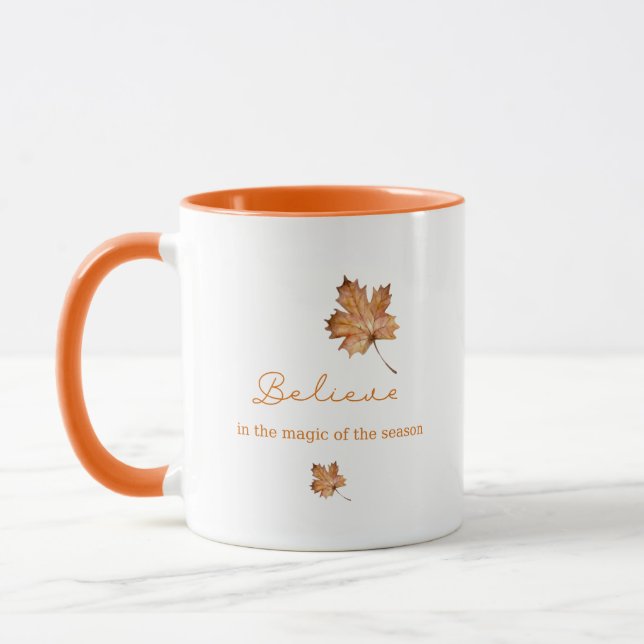 Mug Fall leaves magic with customize text messages (Left)