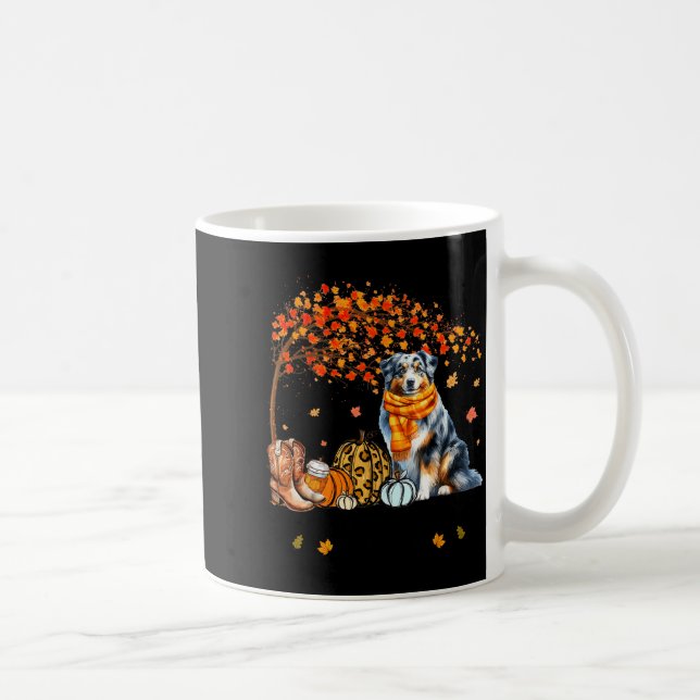 Mug Fall Maple Tree Print Dog Lover Happy Thanksgiving (Droite)