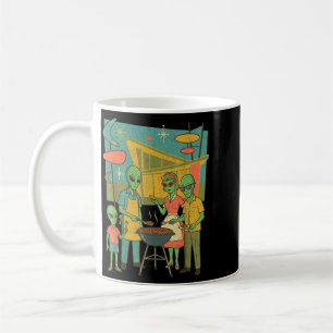 Mug Famille Alien BBQ Mid Century Modern Rétro 1950