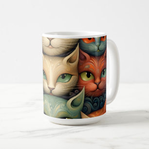 Mug Famille de chats couleur Whimsical 3b