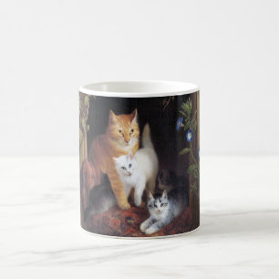 Mug Famille de chats et feuille d'ivoire par Henriette