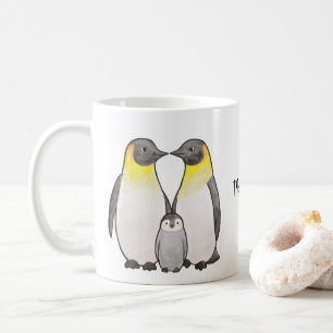 Mug Famille Empereur Penguin Pingouins mignons Nom per