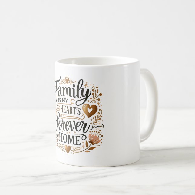 Mug 🏡 Famille est la maison de mon coeur (Devant droit)