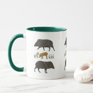 Mug Famille Javelina Portrait Animaux du désert