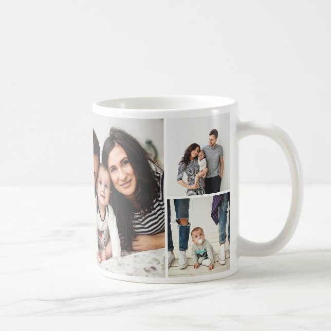 Mug Famille personnalisée 7 Collage photo (Droite)