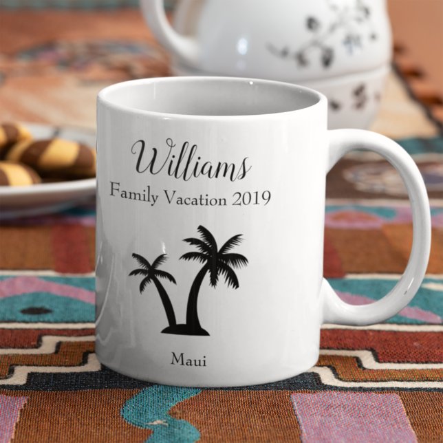 Mug Famille Tropical Vacances Palm Tree Keepsaké (Créateur téléchargé)