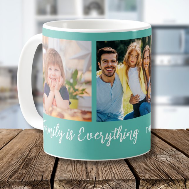 Mug Family Is Everything 3 Photo Collage Family Name   (Créateur téléchargé)
