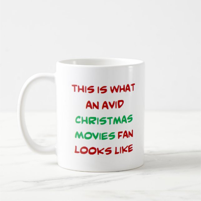 Mug fan de films de noël, passionné (Gauche)