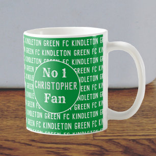 Mug Fan de football ou soutien de football Vert et bla
