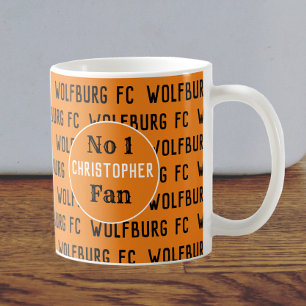 Mug Fan de football ou supporter de football or et noi