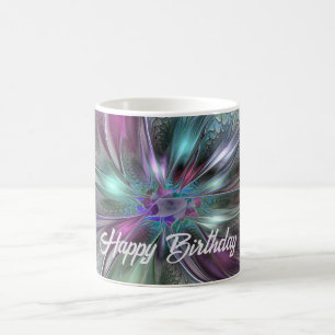 Mug Fantaisie Abstraite Moderne Fractale Fleur Colorée