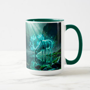 Mug Fantastique Épique Cerf Spirituel Lumineux Lac de 