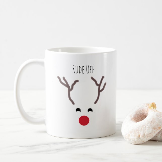 Mug Fantastique rude du renne du nez rouge Noël modern (Avec donut)