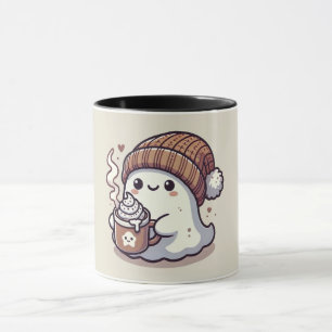Mug Fantôme d'Halloween mignon en automne Beanie et ca