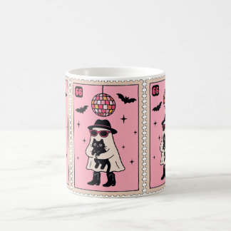 Mug Fantôme Disco Rétro avec Stand Halloween Chat Noir