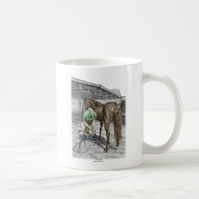 Mug Farrier Forgeron Trimming Horse Hoof (Droite)