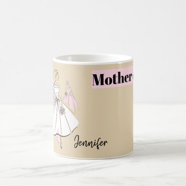 Mug Fashion Bride Neutral Group Mère l'épouse Nom (Centre)