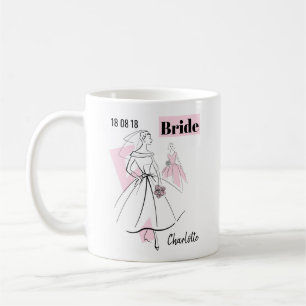 Mug Fashion Bride Pink Bride Group Date Nom 2 côtés