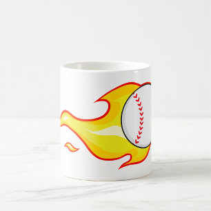 Mug Fastball Flame Baseball Sports